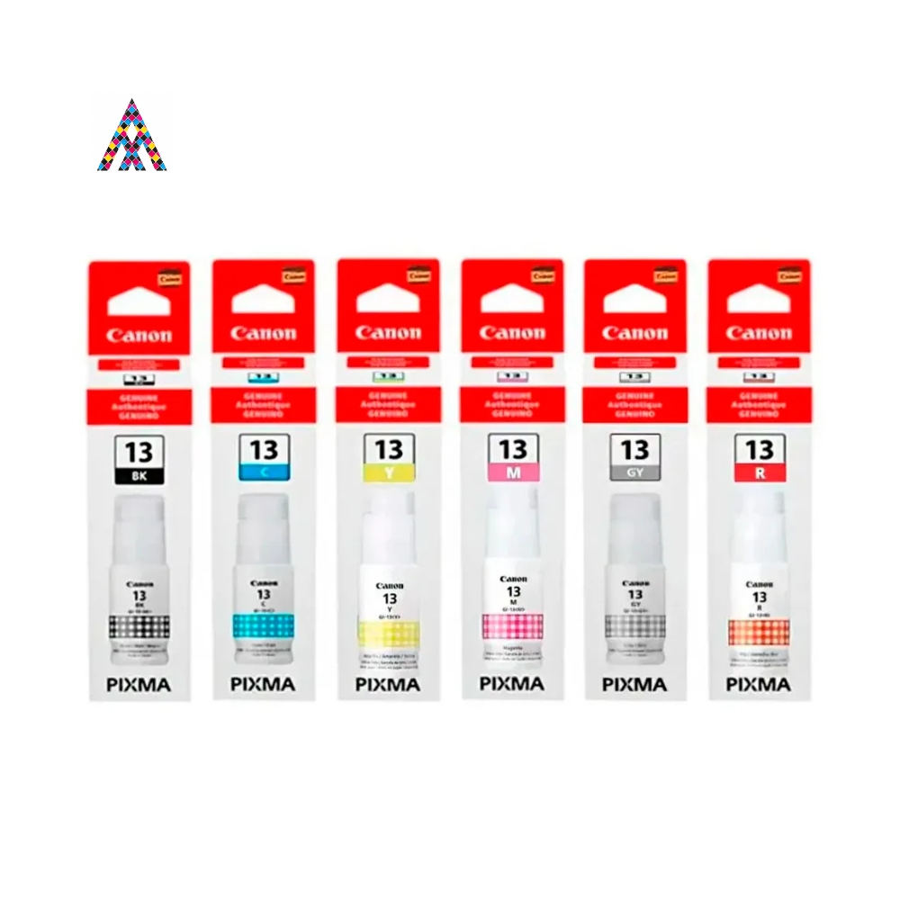 [WC-1576-Amarillo-Y] Tintas Canon 13 Originales – Individuales y Kit Completo (Negro, Gris, Rojo, Magenta, Cian y Amarillo) (Amarillo (Y).)