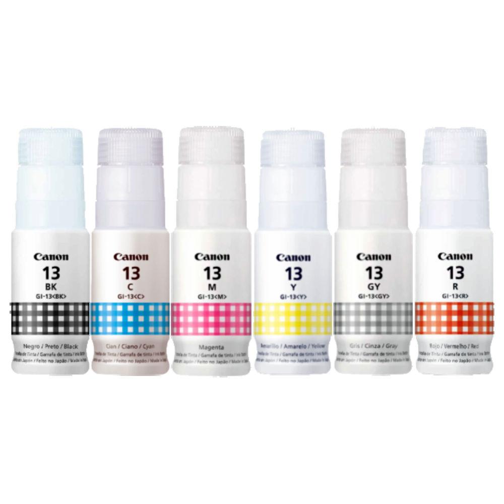 [CGI13] Combo De Botellas de Tintas Canon 13 Negra y Colores