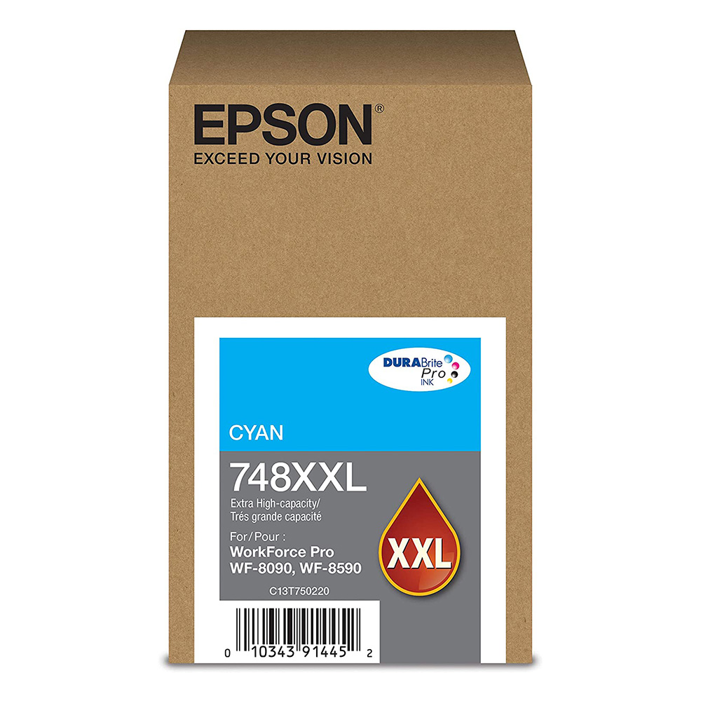 [T748XXL220C] Cartucho De Tinta Epson 748XXL Cían T748XXL220 WF-6590/6090