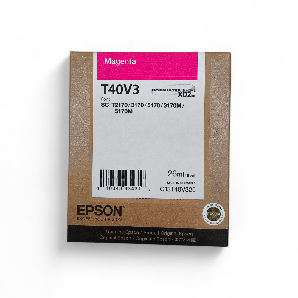 [T40V320] Cartucho De Tinta Epson T40V3 Magenta Original 26 ML (T40V320) SC-T2170/3170/5170/3170M/5170M