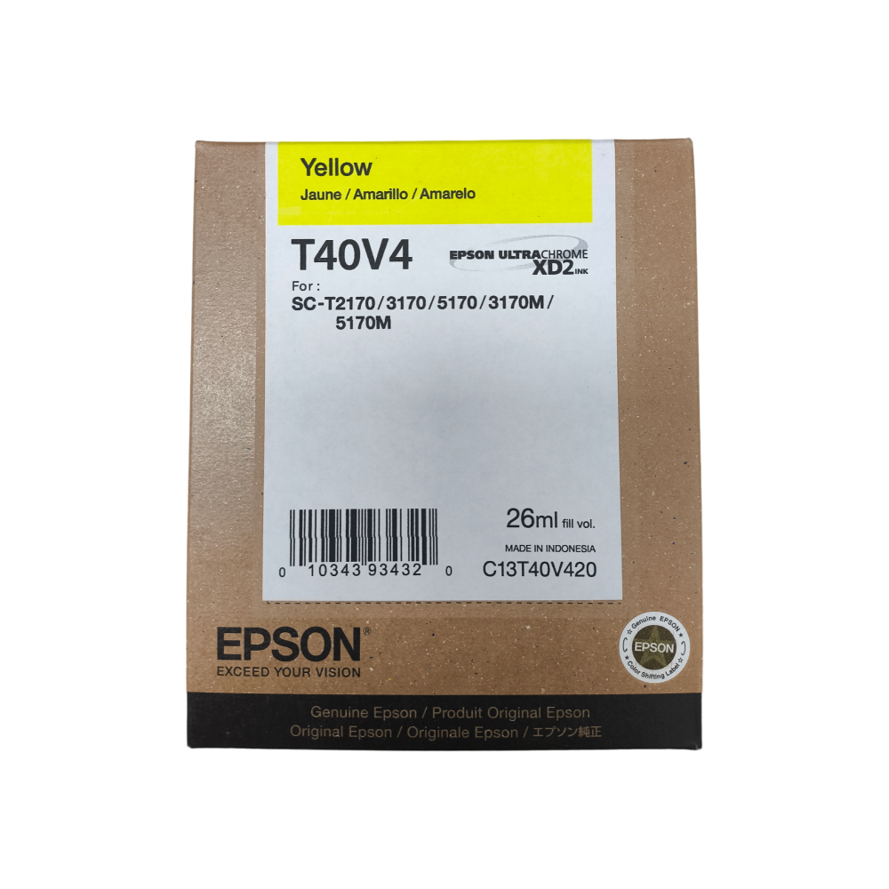 [T40V420] Cartucho De Tinta Epson T40V4 Amarillo Original 26 ML (T40V420) SC-T2170/3170/5170/3170M/5170M