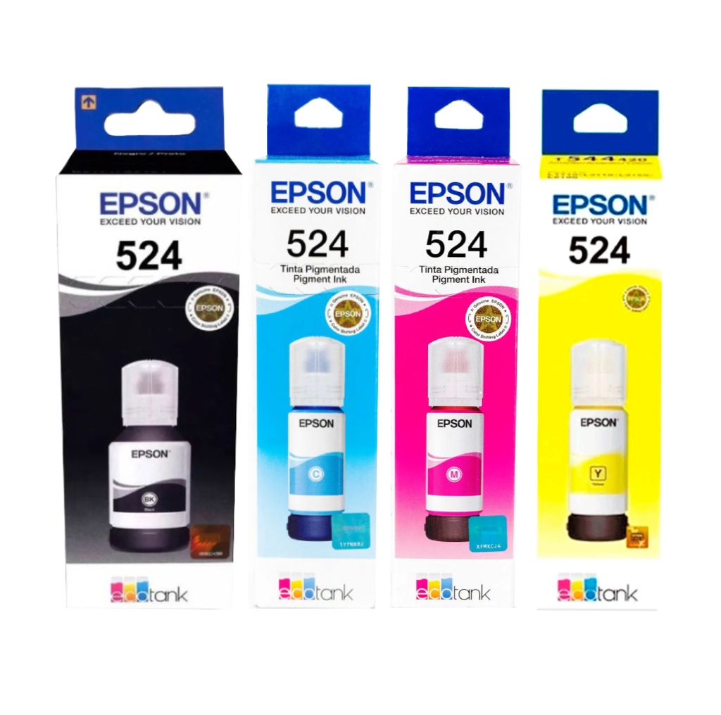 [CT524] Combo Botellas De Tinta Epson 524 Negra y 524 Colores Original
