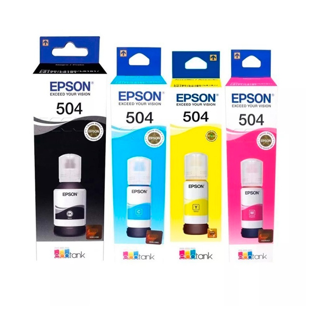[CT504] Combo Botellas De Tinta Epson T504 Negro y T504 Colores Original