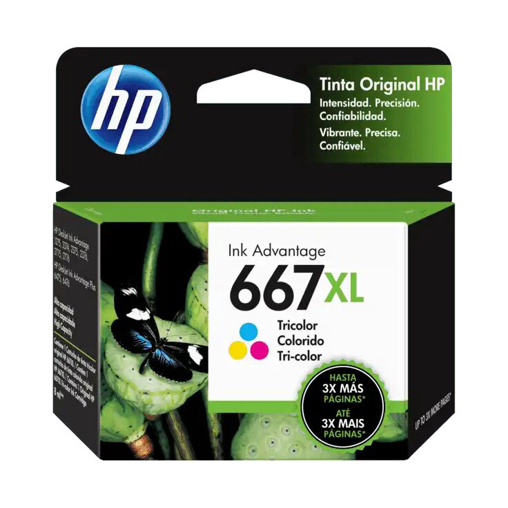 [3YM80AL] Cartucho De Tinta HP 667XL Tricolor Original (3YM80AL)