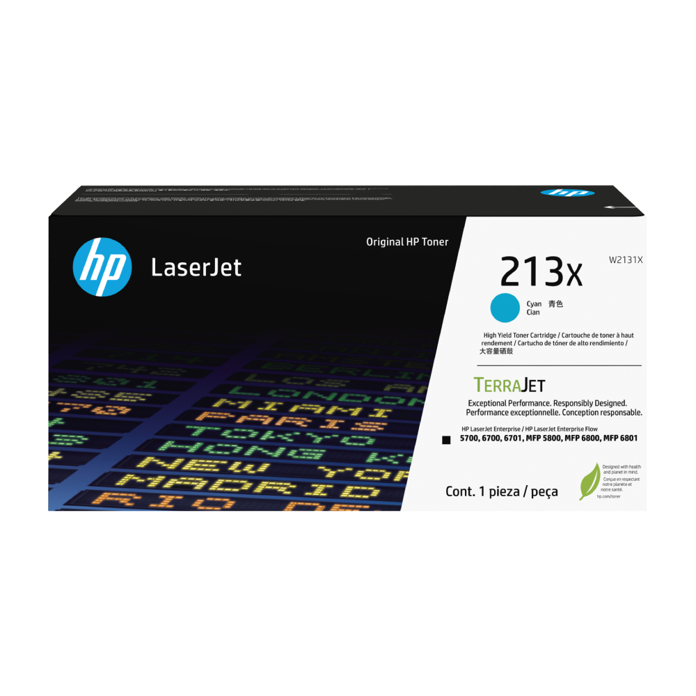 [W2131X] Cartucho De Toner HP 213X Cian LaserJet Original (W2131X)