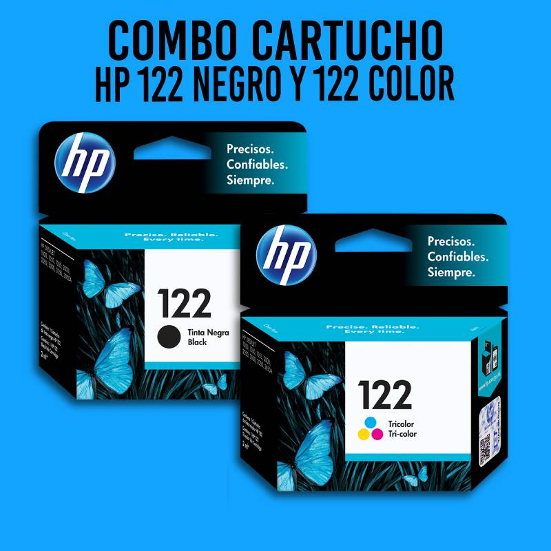 [CJ122] Combo Cartucho De Tinta HP 122 Negro y Tricolor Original