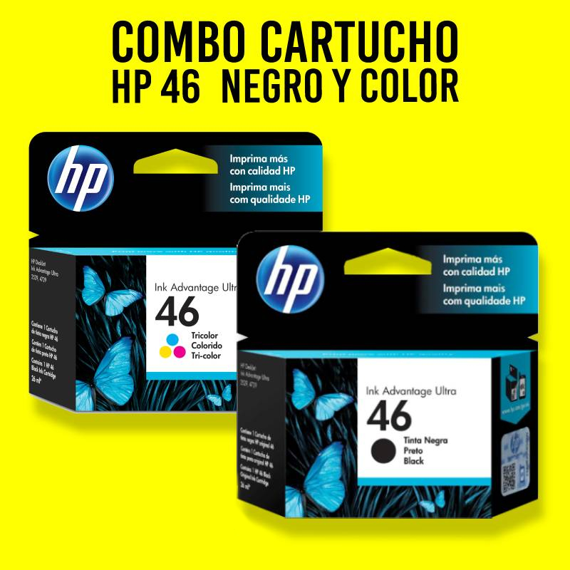 [CJ46] Combo Cartucho De Tinta HP 46 Negro y Tricolor Original