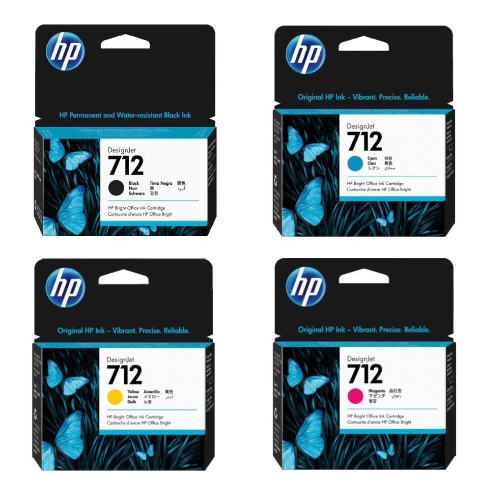 [C712] Combo Cartucho De Tinta HP 712 38ML Negro y 712 Colores Original