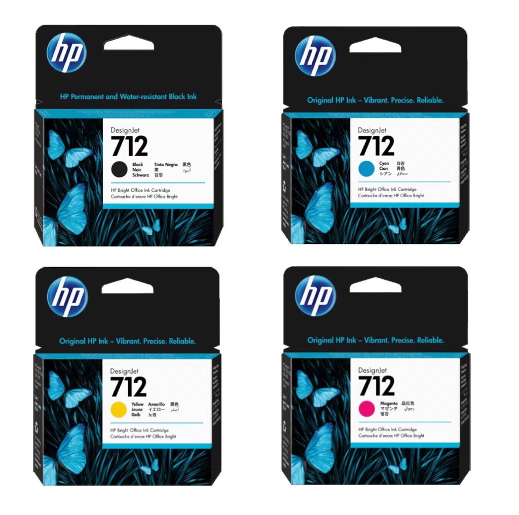 [C712XL] Combo Cartucho De Tinta HP 712 80ML Negro y 712 Colores Original