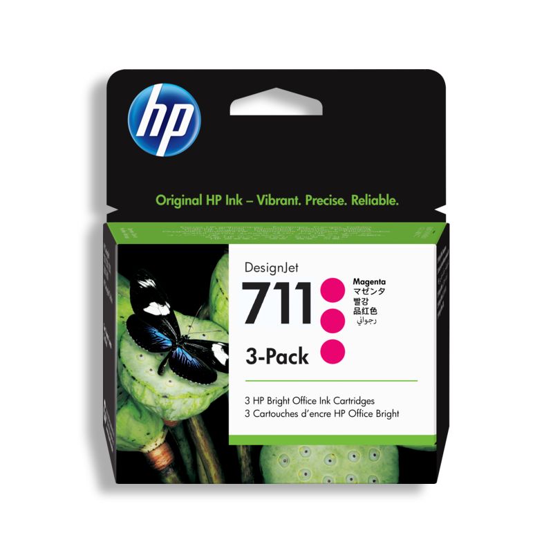 [CZ135A] Pack De 3 Cartuchos De Tinta HP 711 Magenta (CZ135A)