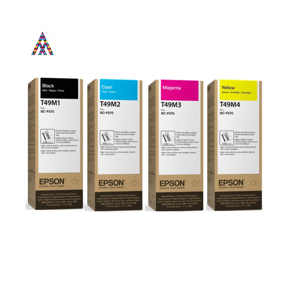 [WC-1869-Amarillo-Y] Tinta de Sublimación Epson T49M Original – Pack Completo y Botellas Individuales (Negro, Cian, Magenta, Amarillo) (Amarillo (Y).)