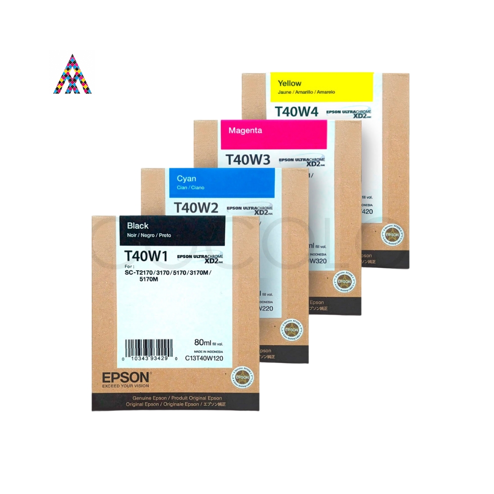 [WC-1855-Amarillo-Y] Cartuchos Epson T40W Originales – Pack Completo y Colores Individuales (Negro, Cian, Magenta, Amarillo) (Amarillo (Y).)