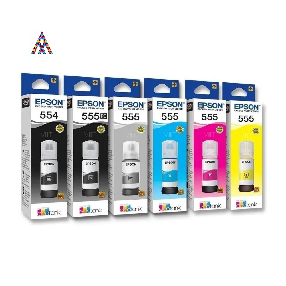[WC-1787-Amarillo-Y] Tintas Epson 555 – Pack Completo y Botellas Individuales (Negro, Negro Photo, Gris, Cian, Magenta y Amarillo) (Amarillo (Y).)